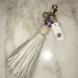 Tory Burch tassel key chain ring